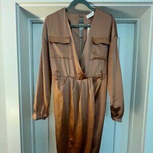 Mable Satin Wrap Midi Dress